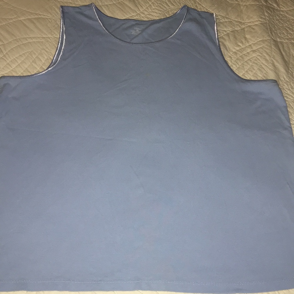 Sleeveless baby blue shirt top 2X